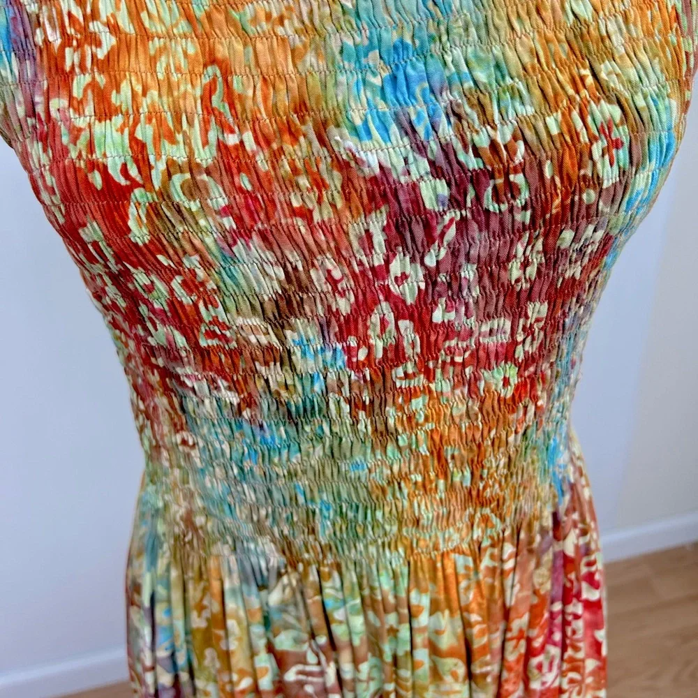 Go Fish Sleeveless Batik Dress Size Medium